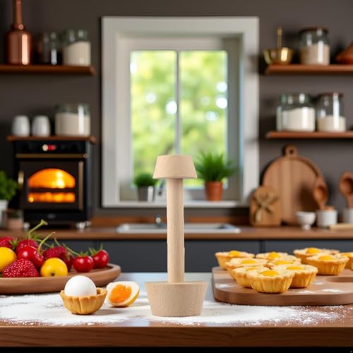 Dual-Sided Wooden Tart Tamper for Pastries & Pies