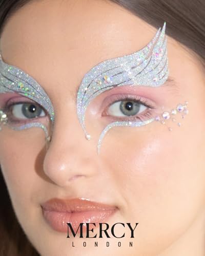 Mercy London White Swan Face Jewels & Headpiece Stick-On Gems