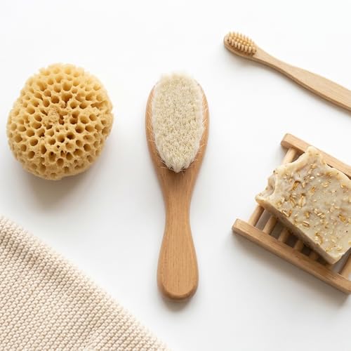 360 Curved Wave Brush for Men - Natural Boar Bristle Hard Palm Brush