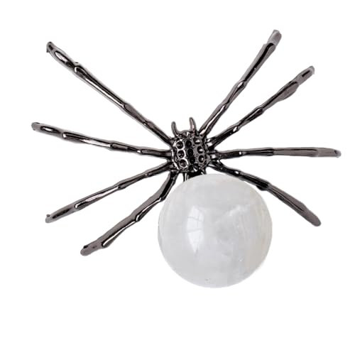 Runyangshi Natural Clear Quartz Spider Statue Ornament 2in