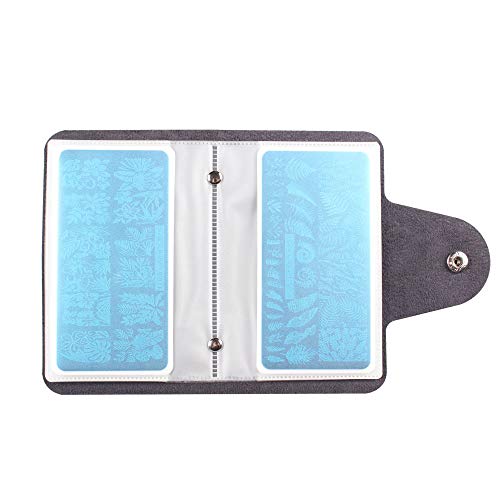 FingerAngel Nail Stamping Plate Holder 20 Slots Black Storage Case