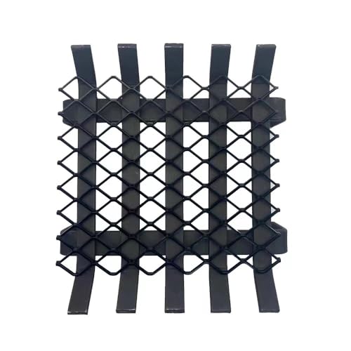 Heavy Duty Steel Ember Retainer for Fireplace Grates - 12x8 in, Black