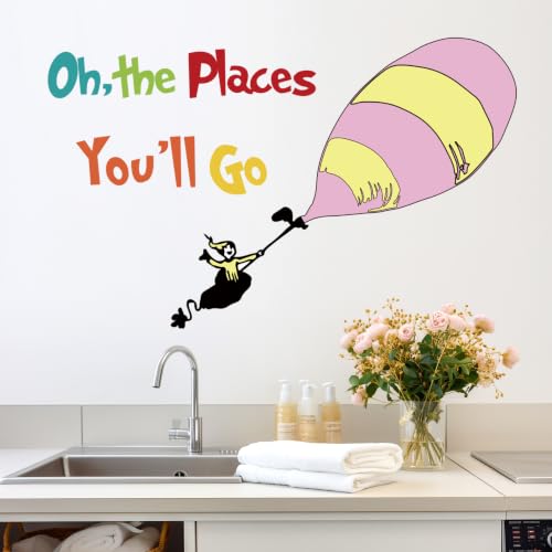 Colorful Inspirational Quote Wall Decal for Kids - 'Oh, the Places You'll Go'