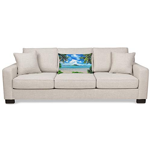 Palm Tree Beach Throw Pillow Cover 20x30 Inch - EKOBLA