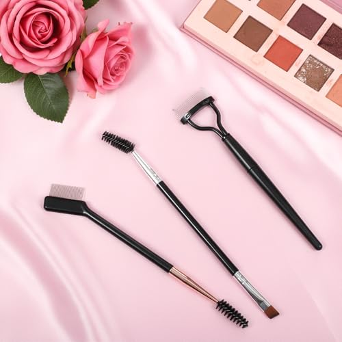3-Piece Eyelash Separator and Eyebrow Brush Grooming Set