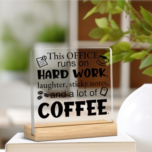 Funny Acrylic Desk Sign for Office Decor - 4x4 Inches