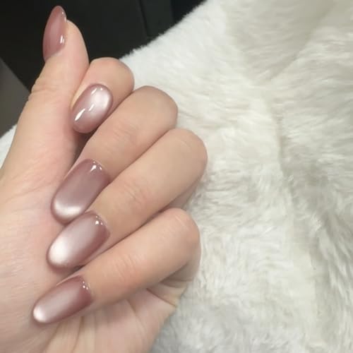 Cat Eye Press On Nails Handmade Magnetic Shimmer False Nails Large