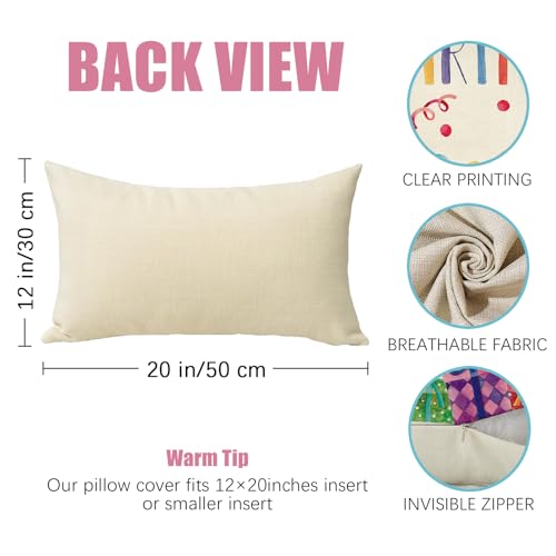 Fahrendom Happy Birthday Lumbar Pillow Cover 12x20 Inches Decorative Cushion Cover