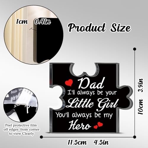 Acrylic Puzzle Piece Plaque - Heartfelt Dad Gift from Daughter