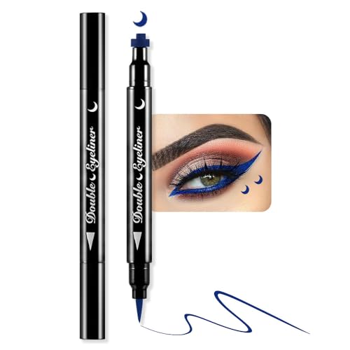 BINGBRUSH Double-Head Liquid Eyeliner Pencil & Moon Stamp - Blue