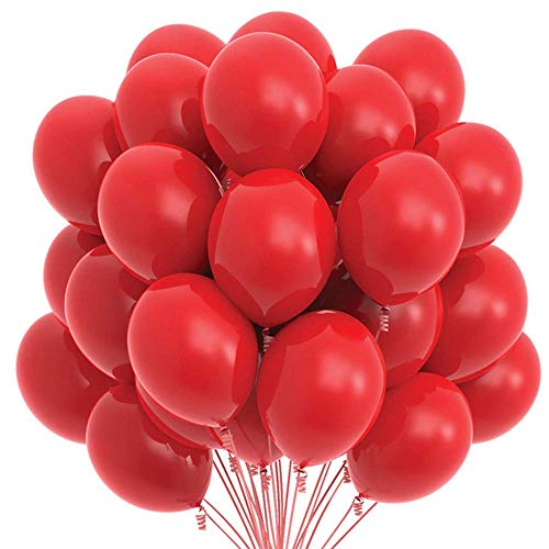 50pcs 12-Inch Red Balloons for Birthday and Party Decorations