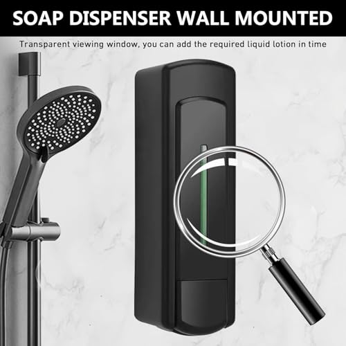 Black Wall Mounted Soap Dispenser - 350ml Durable ABS Plastic