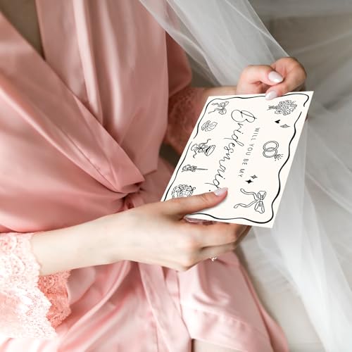 Whaline 12 Pcs Bridesmaid Proposal Cards Set with Envelopes