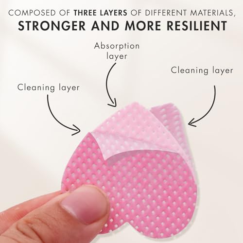 Embagol Lint Free Eyelash Extension Glue Wipes 200 PCS Pink