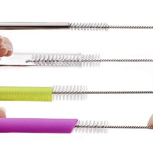 10-Pack Flexible Straw Cleaning Brushes - 8.2 Inch Nylon & Stainless Steel