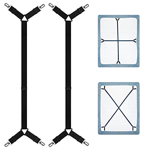 RayTour Bed Sheet Holder Straps - Adjustable Fitted Sheet Clips