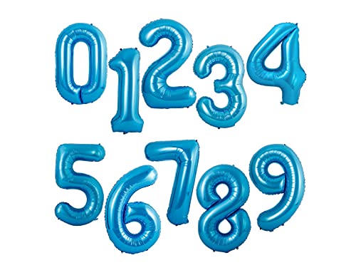 40 Inch Large Blue Foil Helium Number Balloon for Parties