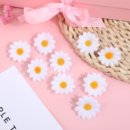 Aiyorse 10 Pcs White Daisy Flower Hair Clips for Women Wedding