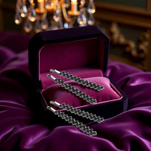 Black Crystal Hair Pins Rhinestone Bobby Pins 2 Pairs