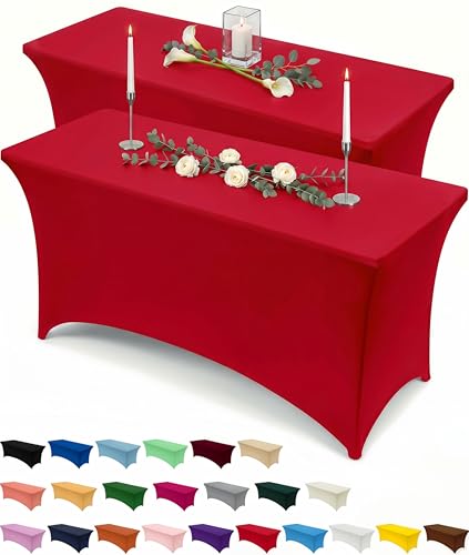 Utopia Kitchen Red Spandex Table Cloth 4FT - 2 Pack