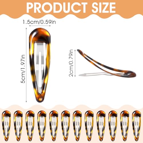 Nogeqi 12-Piece Metal Tortoise Shell Snap Hair Clips and Barrettes