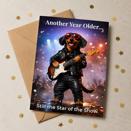 Funny Rockstar Birthday Card for Men | 5x7 with Envelope