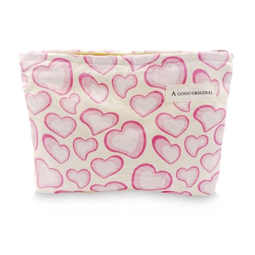 Yovell Large Aesthetic Makeup Bag Floral Canvas Cosmetic Organizer