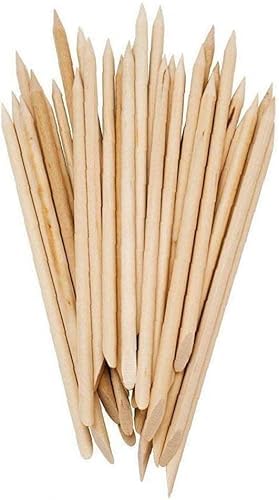 Zhuluck 20-Piece Orange Wood Cuticle Pusher Sticks for Manicure
