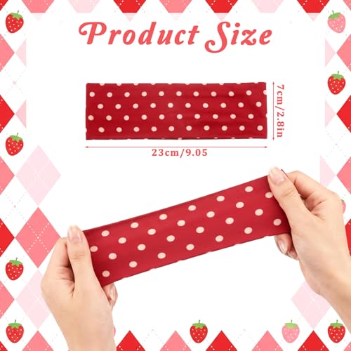 Snuviax 8 Pack Classic Polka Dot Fabric Headbands for Women Non-Slip