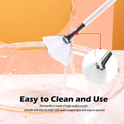 Soft 'N Style Fan Mask Brush Set - Taklon Acid Applicator for Facials (2 Pack)