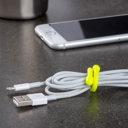 Nite Ize 3-Inch Gear Tie, Reusable Rubber Twist Tie, 20 Pack - Neon Yellow