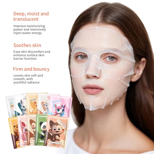 Animal Face Masks Moisturizing Sheet Mask Natural Skincare Gifts