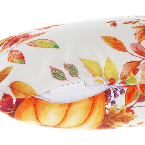 Fall Pumpkin Maple Leaf Lumbar Pillow Cover 12x20 Inch Thanksgiving