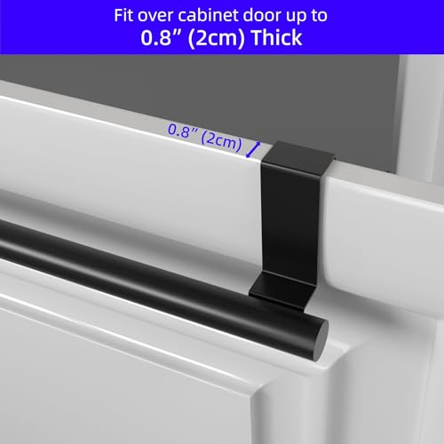 Matte Black Cabinet Door Towel Bar - 2 Pack, No Slip Design