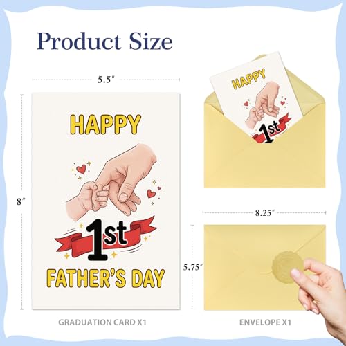 First Father's Day Card from Wife - Premium Keepsake Quality 5.5x8