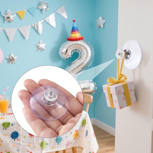 41mm Clear Suction Cups - 6 Pack Extra Strong Adhesive Pads