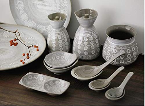 Banko Ware 21681 Ginpo Hanamishima Extra Deep Pot No. 6, For 1-2 People, Diameter 7.5 x Height 5.9 inches (19 cm) x Height 5.9 inches (15 cm), Direct Fire Compatible, Microwave Safe, Made in Japan