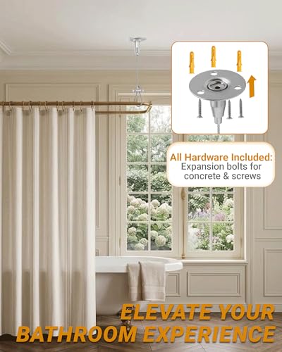 Heavy Duty 4-Pack Ceiling Closet Rod Support Brackets - Adjustable Stainless Steel