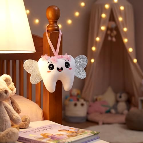 Tooth Fairy Pillow Kit with Plush Doll, Keepsake Pocket and 10 Note Cards