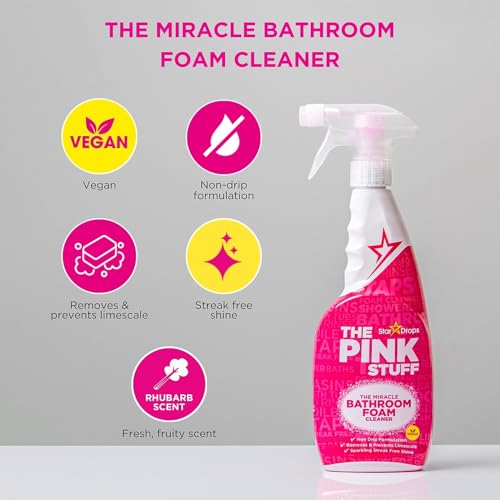 The Pink Stuff Bathroom Foam Cleaner - 1 Count Non-Drip Spray
