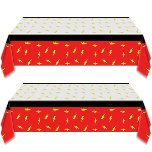 Red Cartoon Animation Tablecloths - 2 Pcs 70.8x42.5 inch for Parties