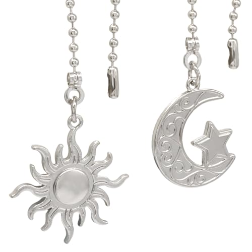 Sun and Moon Ceiling Fan Pull Chain Extension 12 Inch 2 Pack