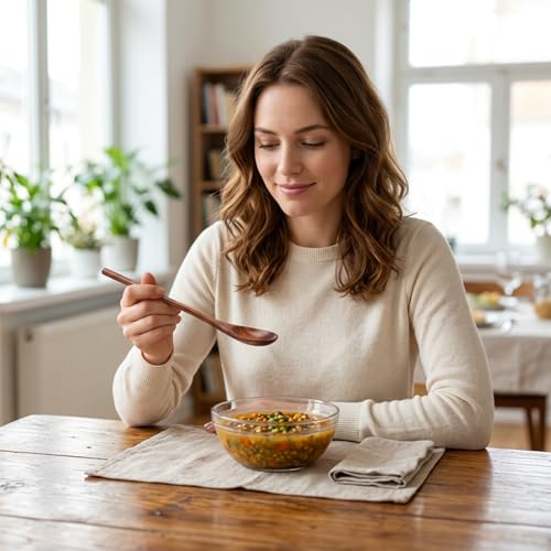 Premium 7.8 Inch Wooden Spoon Set - Versatile Mixing & Stirring