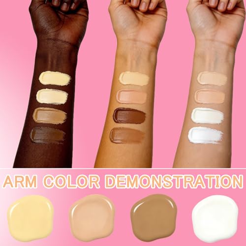4-Color Concealer Palette with Brushes Full Coverage Face Makeup