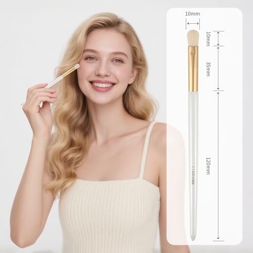 DUcare Fluffy Eyeshadow Blending Brush - Vegan Makeup Brush for Cream and Powder