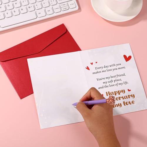 Romantic Anniversary Card for Husband with Red Envelope