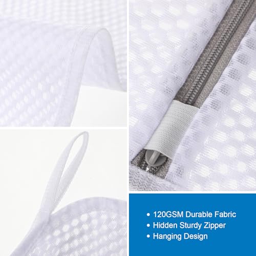 6-Pack Medium Honeycomb Mesh Laundry Bags for Delicates - 12x16 Inches
