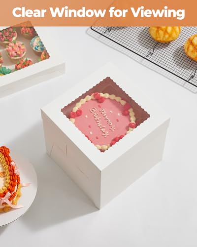 Kootek 10-Inch Cake Box with Window & Cake Board Set