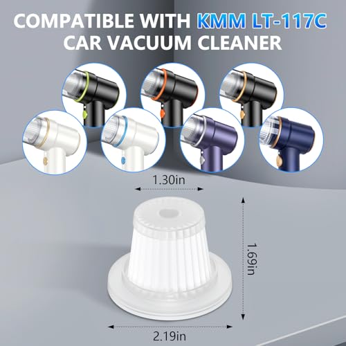 KMM HEPA Replacement Filters for LT-117C Car Vacuum | 2 Pack, Washable & Reusable