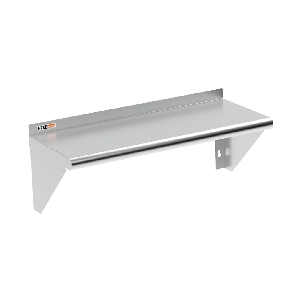 HZEEMFG NSF Stainless Steel Wall Mounted Shelf 12 x 30 inch Heavy Duty 250 lbs Metal Floating Shelving Commercial Storage Rack Shelves for Kitchen, Restaurant, Laundry, Gym and Home